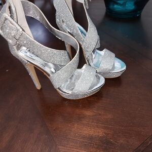 Elegant Silver High Heel Sandals